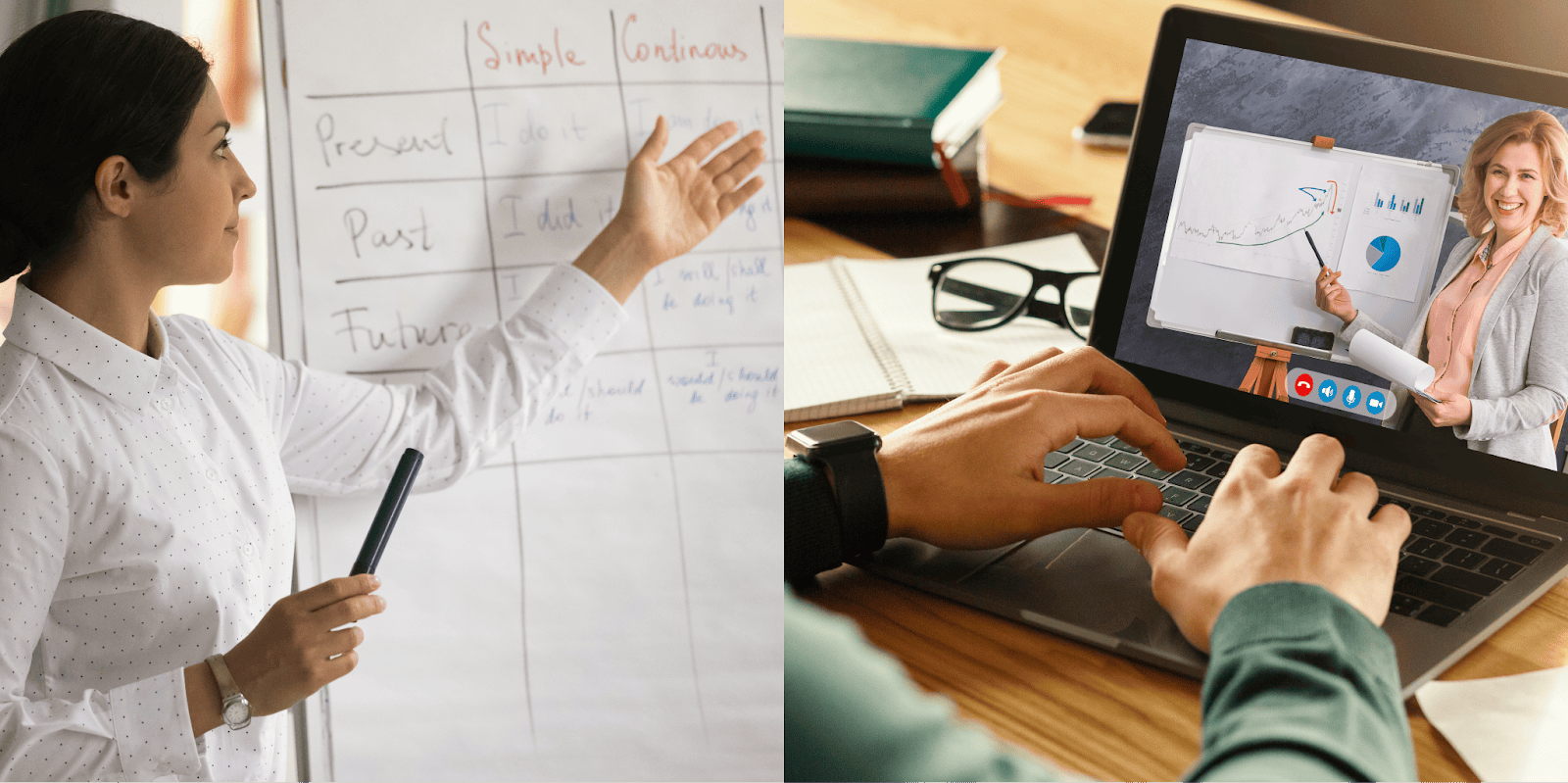 成人英文教學模式分線上跟實體上課(圖片來源:Adobe stock image)