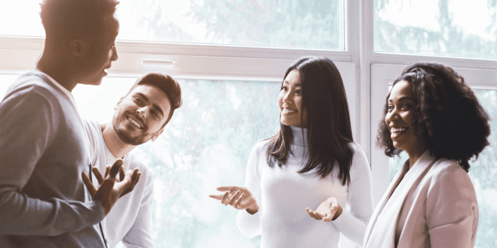Frame 76 上班族跟外國人講英文(圖片來源:Adobe stock image)