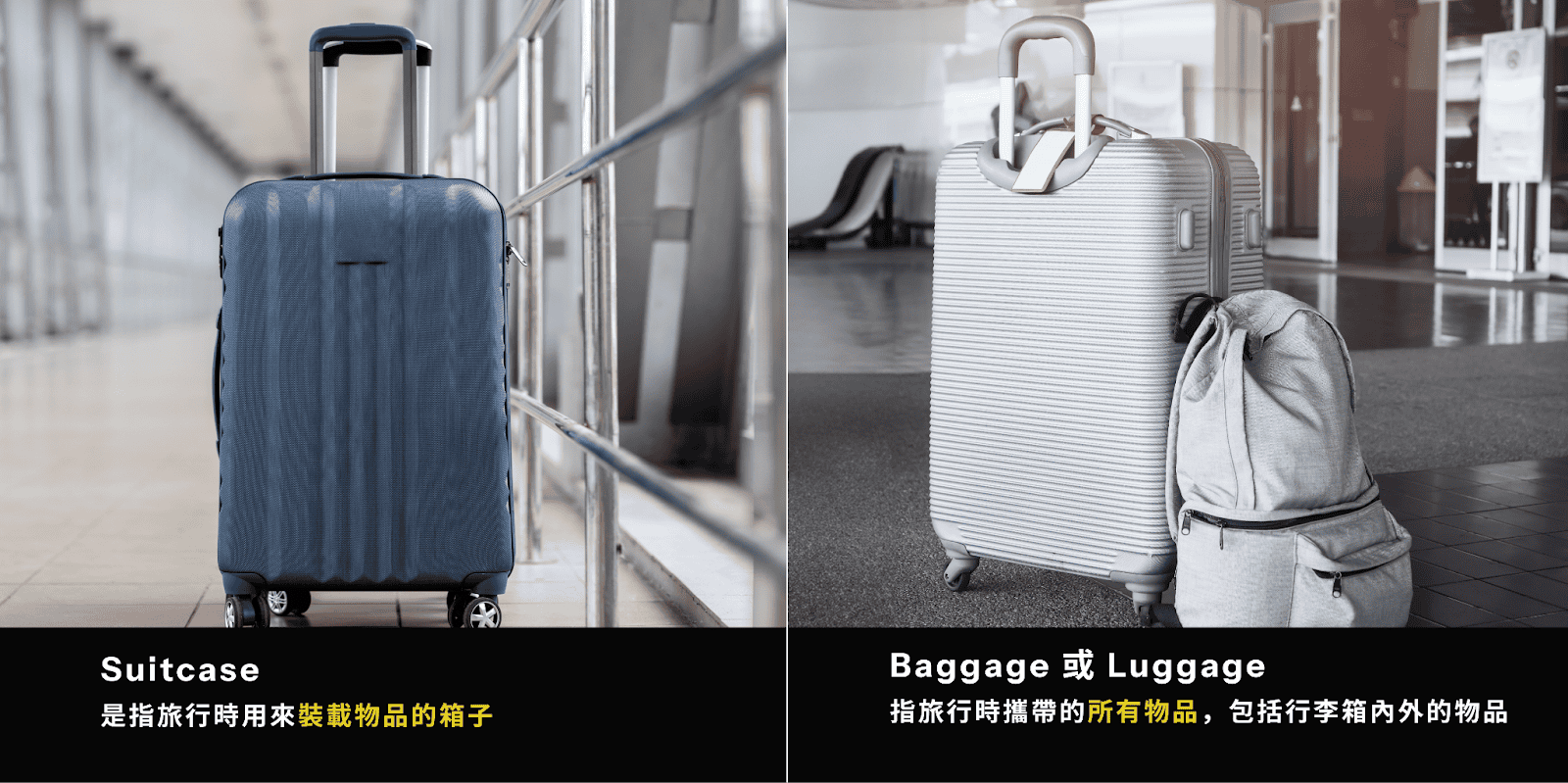 旅遊英文學習的必修課：區分 “Suitcase” vs. “Luggage”（圖片來源：Adobe stock image）
